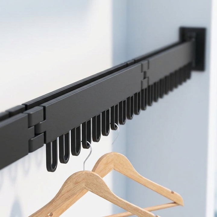 Retractable Drying Rack Folding Wall-Mount Hanger With Multiple Hooks For Clothes Drying - Image 5