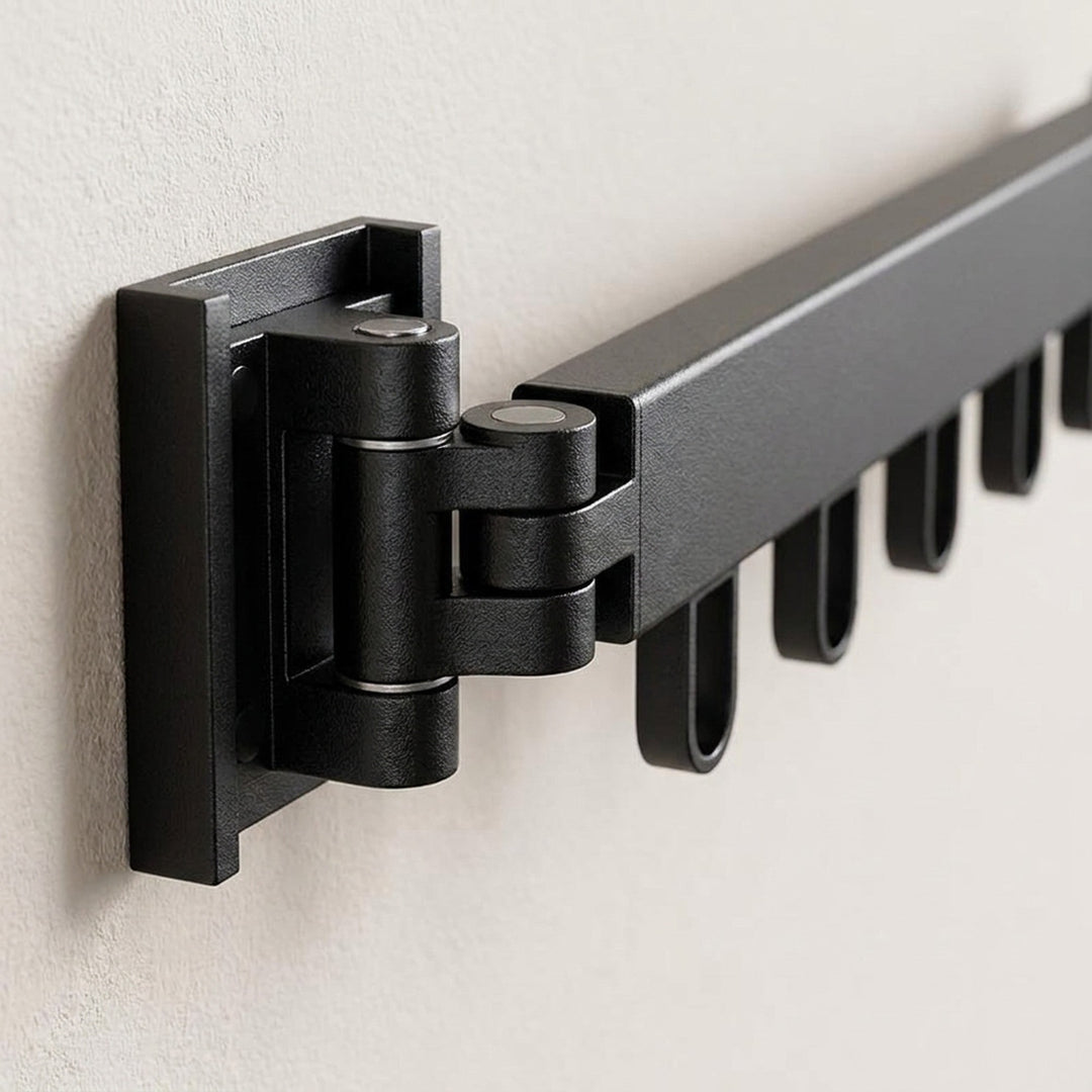 Retractable Drying Rack Folding Wall-Mount Hanger With Multiple Hooks For Clothes Drying - Image 6