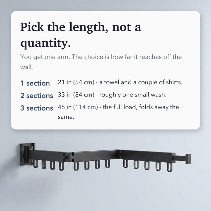 Retractable Drying Rack Folding Wall-Mount Hanger With Multiple Hooks For Clothes Drying - Image 7