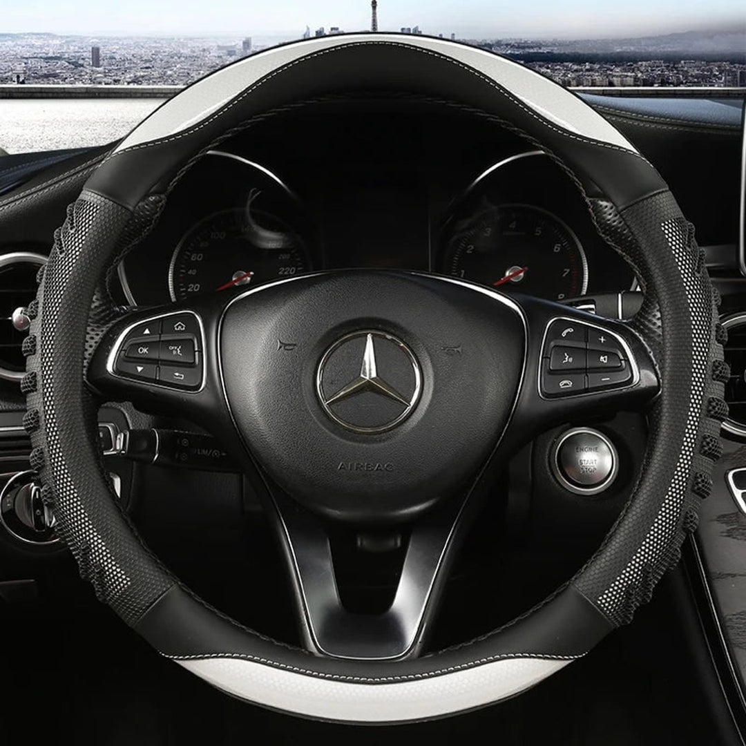 Roadgrip Honeycomb Steering Wheel Cover Non-Slip Ergonomic Synthetic Leather For A Secure Comfortable Drive - Image 7