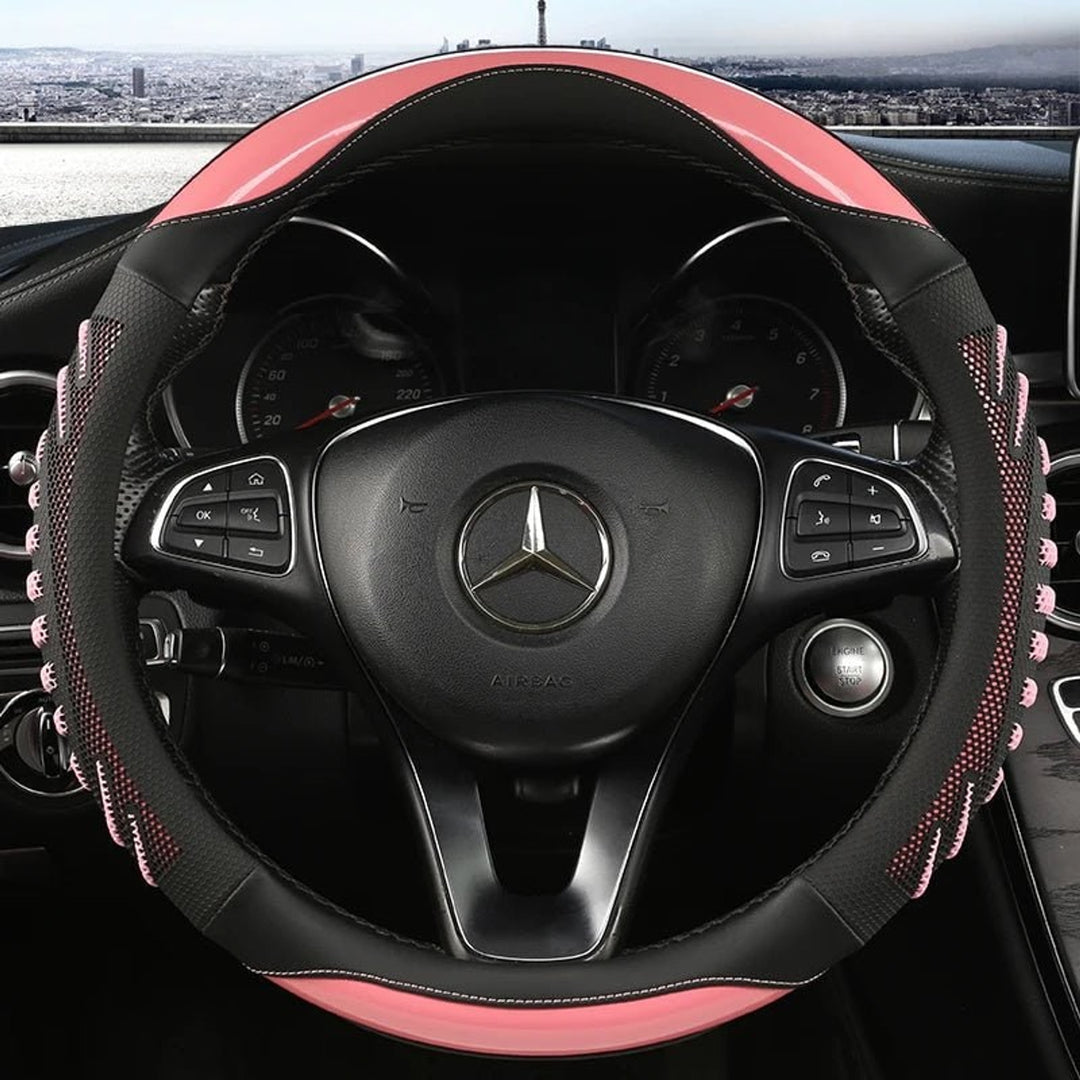 Roadgrip Honeycomb Steering Wheel Cover Non-Slip Ergonomic Synthetic Leather For A Secure Comfortable Drive - Image 8