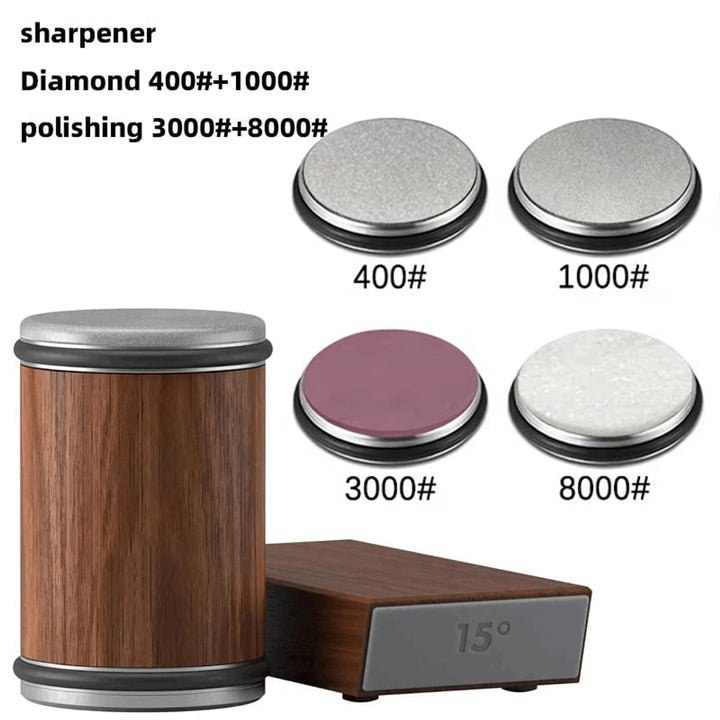 Rolling Knife Sharpener With Dual-Angle Kitchen Blade Tool And Magnetic Holder - Image 14