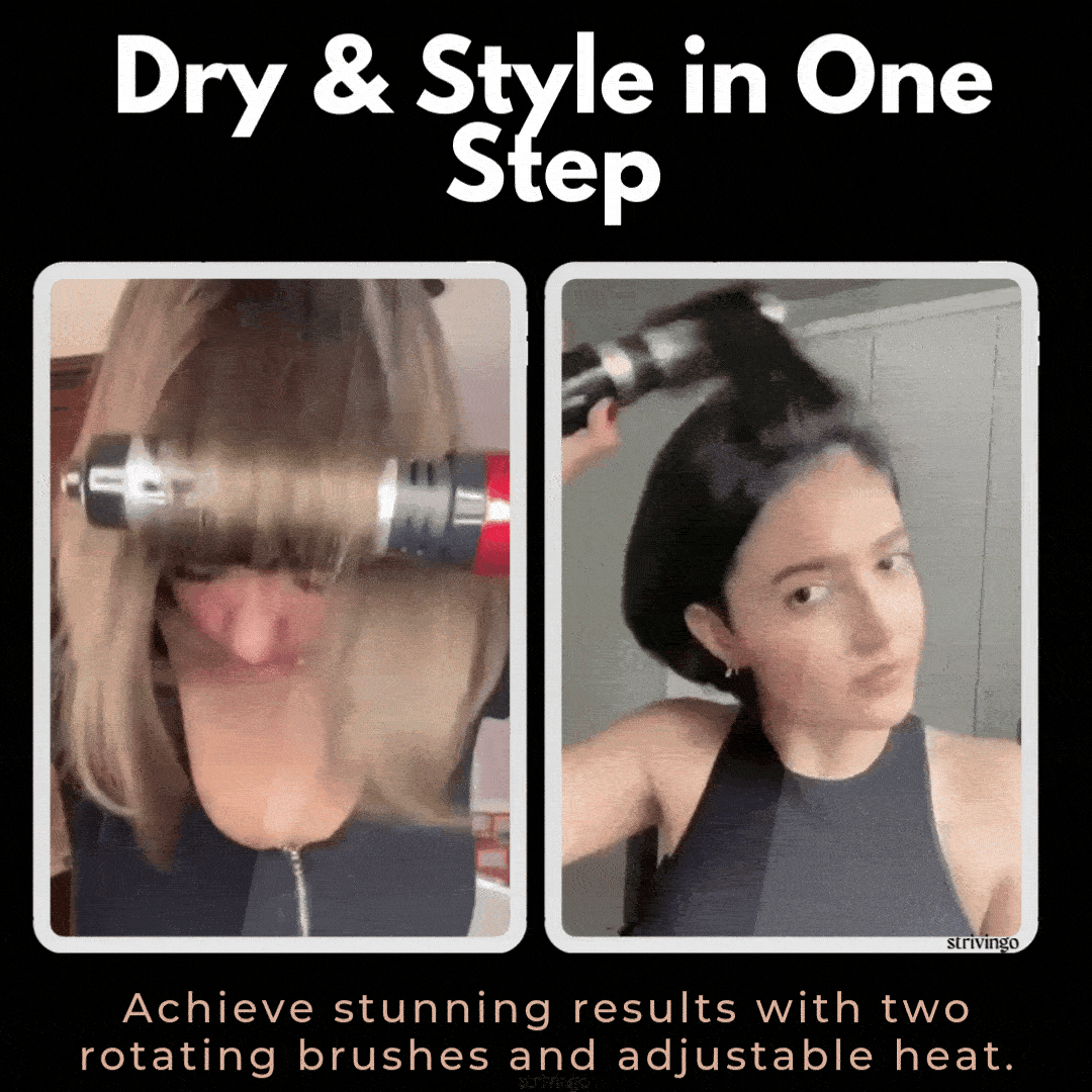 Rotating Hair Dryer Styler With 2-In-1 Volumizing Brush System And 360° Rotation With Adjustable Directions - Image 2