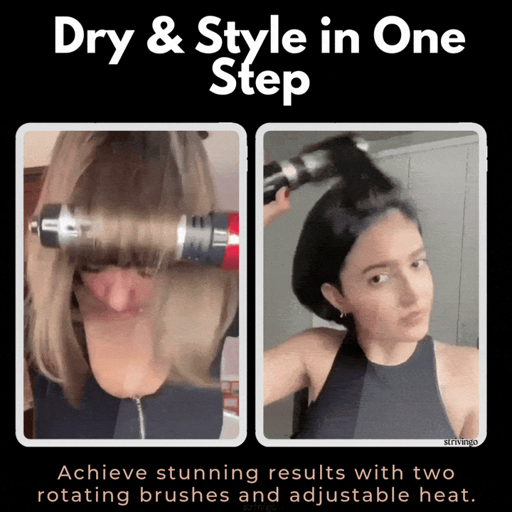 Rotating Hair Dryer Styler With 2-In-1 Volumizing Brush System And 360° Rotation With Adjustable Directions - Image 2