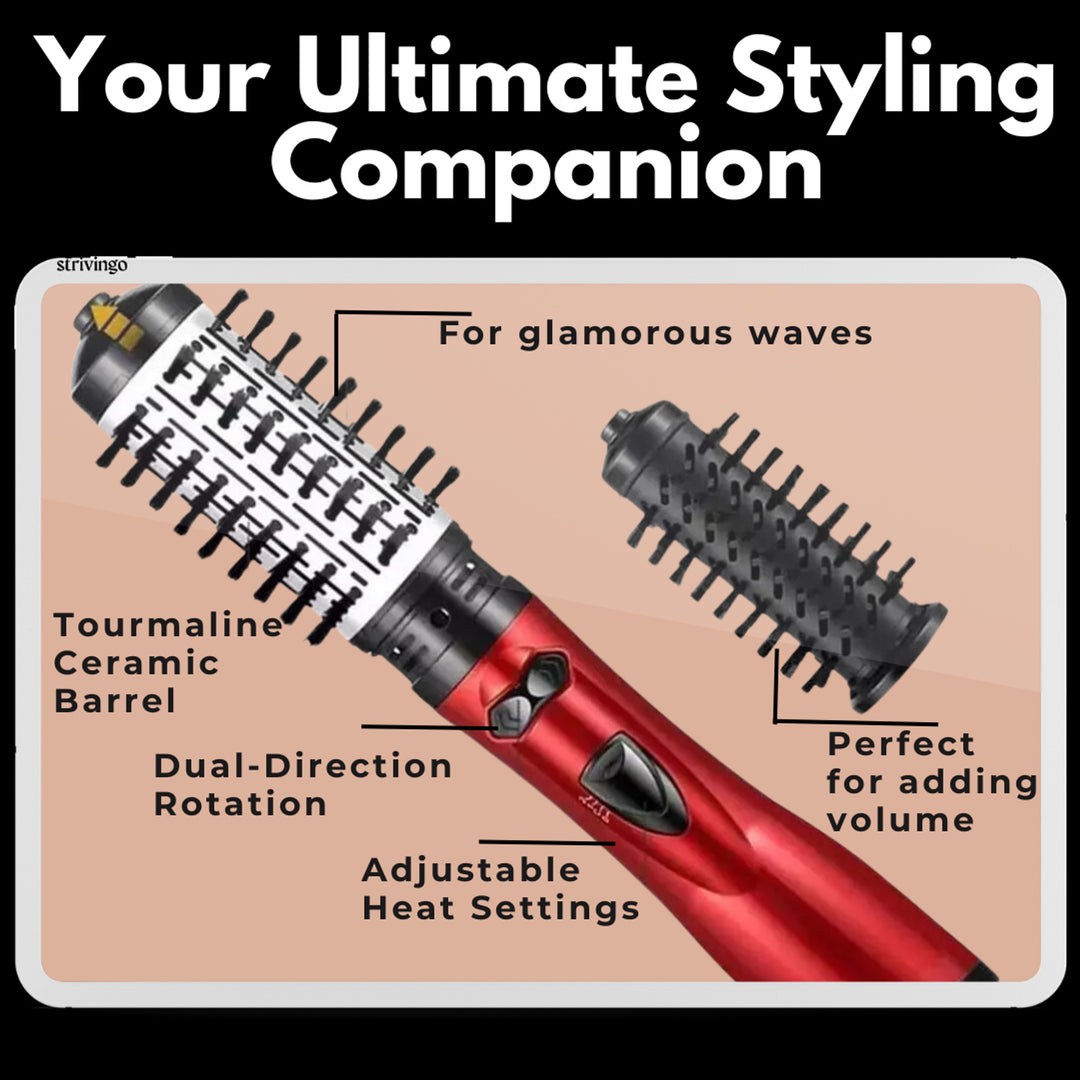 Rotating Hair Dryer Styler With 2-In-1 Volumizing Brush System And 360° Rotation With Adjustable Directions - Image 6
