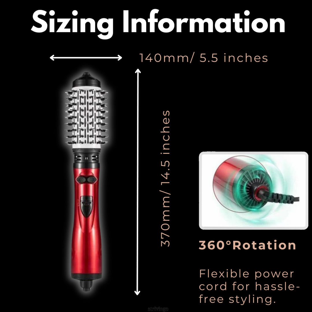 Rotating Hair Dryer Styler With 2-In-1 Volumizing Brush System And 360° Rotation With Adjustable Directions - Image 8