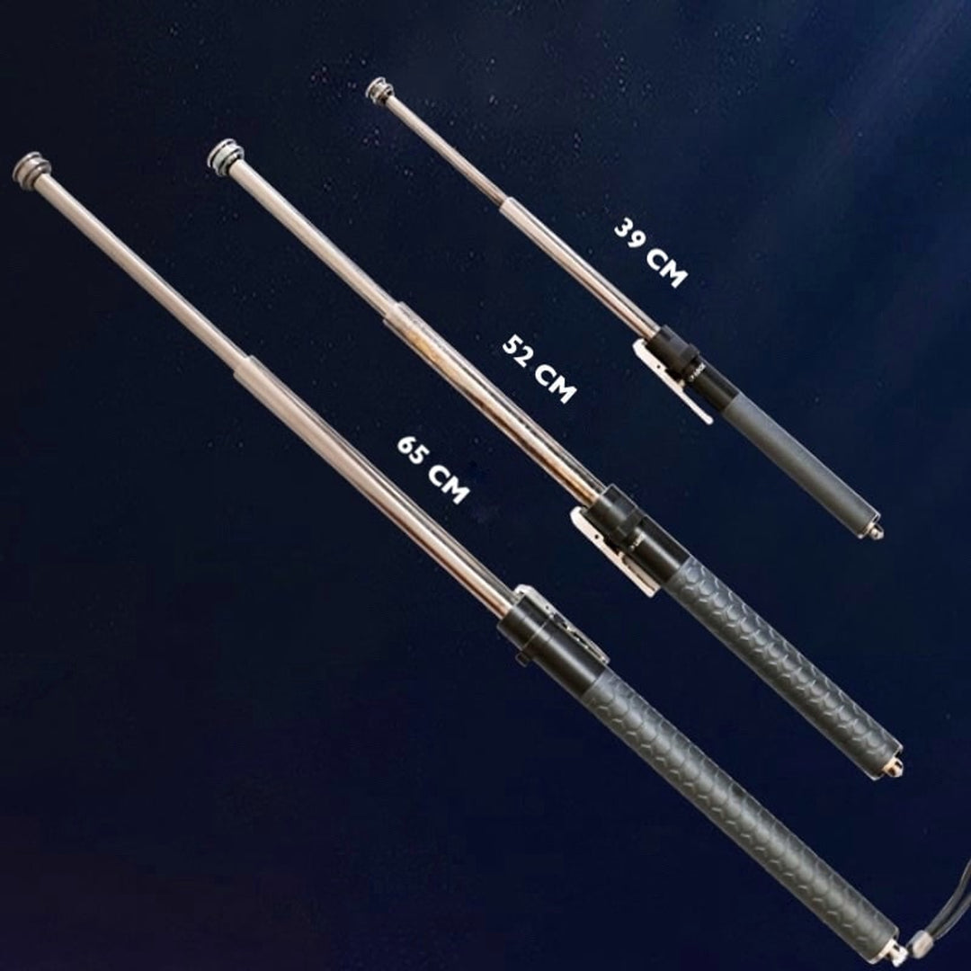 Self Defense Walking Stick Retractable Telescopic Baton With Textured Grip And Pointed Glass Breaker End - Image 2