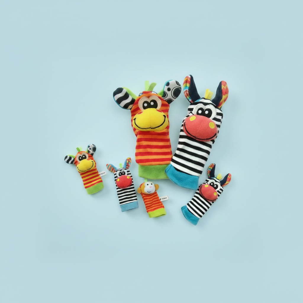 Sensory Toys for Infants Rattles Interactive Play Socks - Image 2