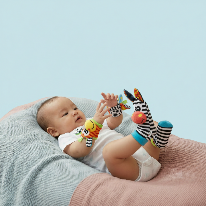 Sensory Toys for Infants Rattles Interactive Play Socks - Image 3