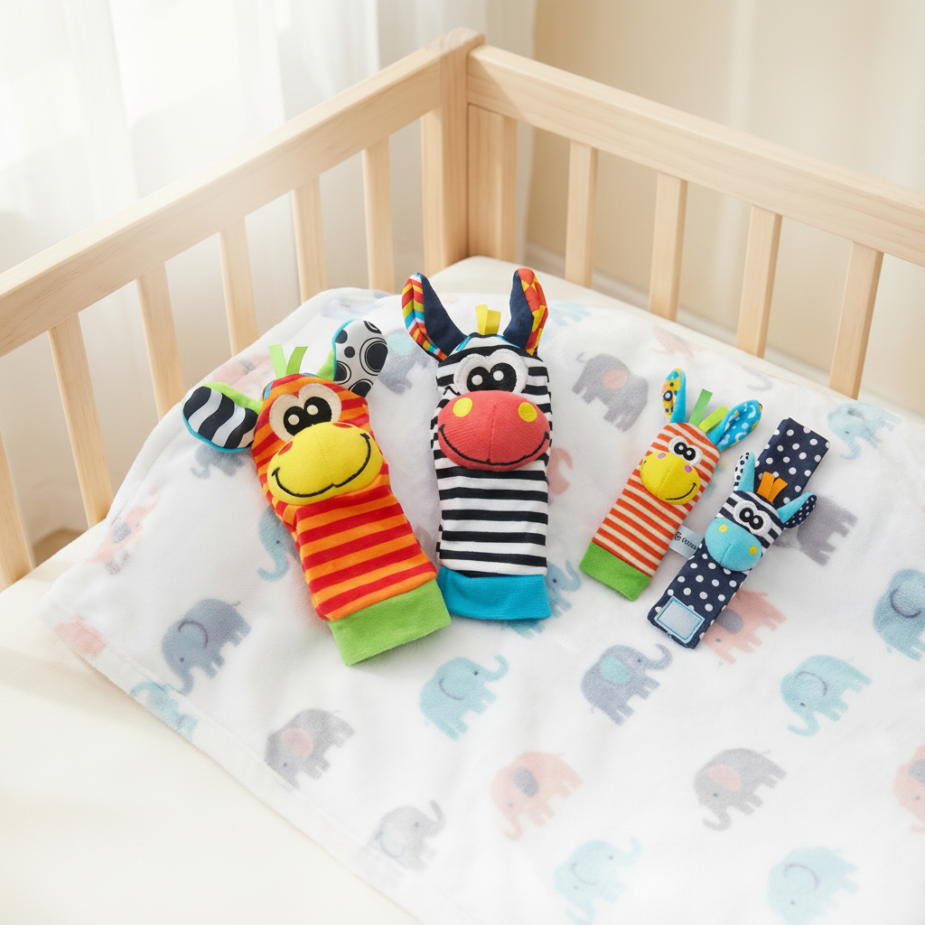 Sensory Toys for Infants Rattles Interactive Play Socks - Image 5
