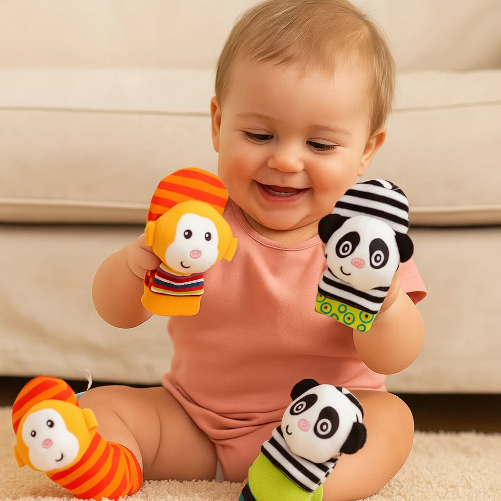 Sensory Toys for Infants Rattles Interactive Play Socks - Image 9