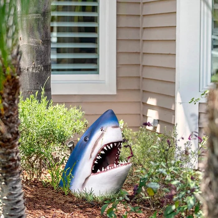 Shark Garden Sculpture Realistic Maritime Outdoor Art In Weather-Resistant Resin - Image 4