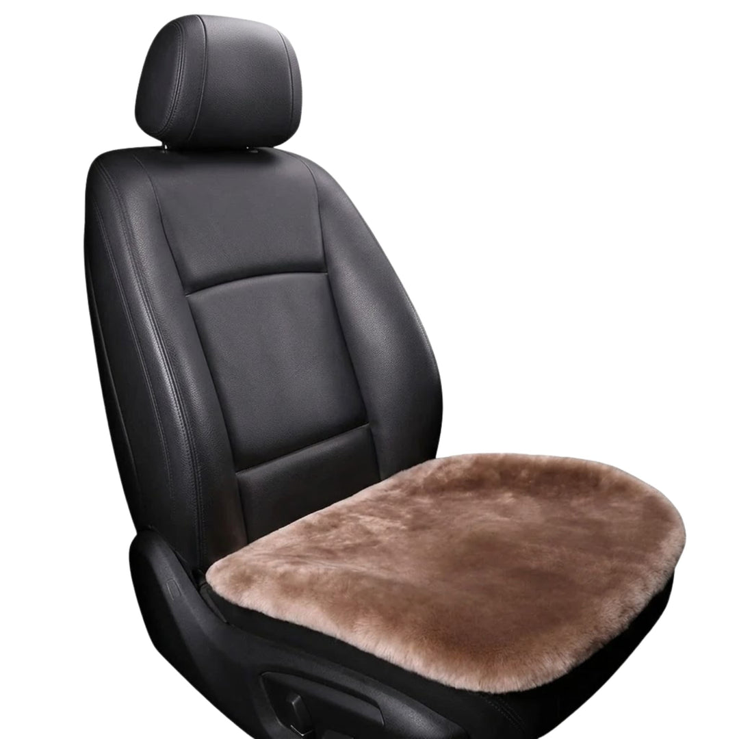 Sheepskin Car Seat Cushion With Anti-Slip PVC Dots - Image 1