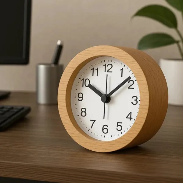 Silent LED Wooden Alarm Clock - Image 4