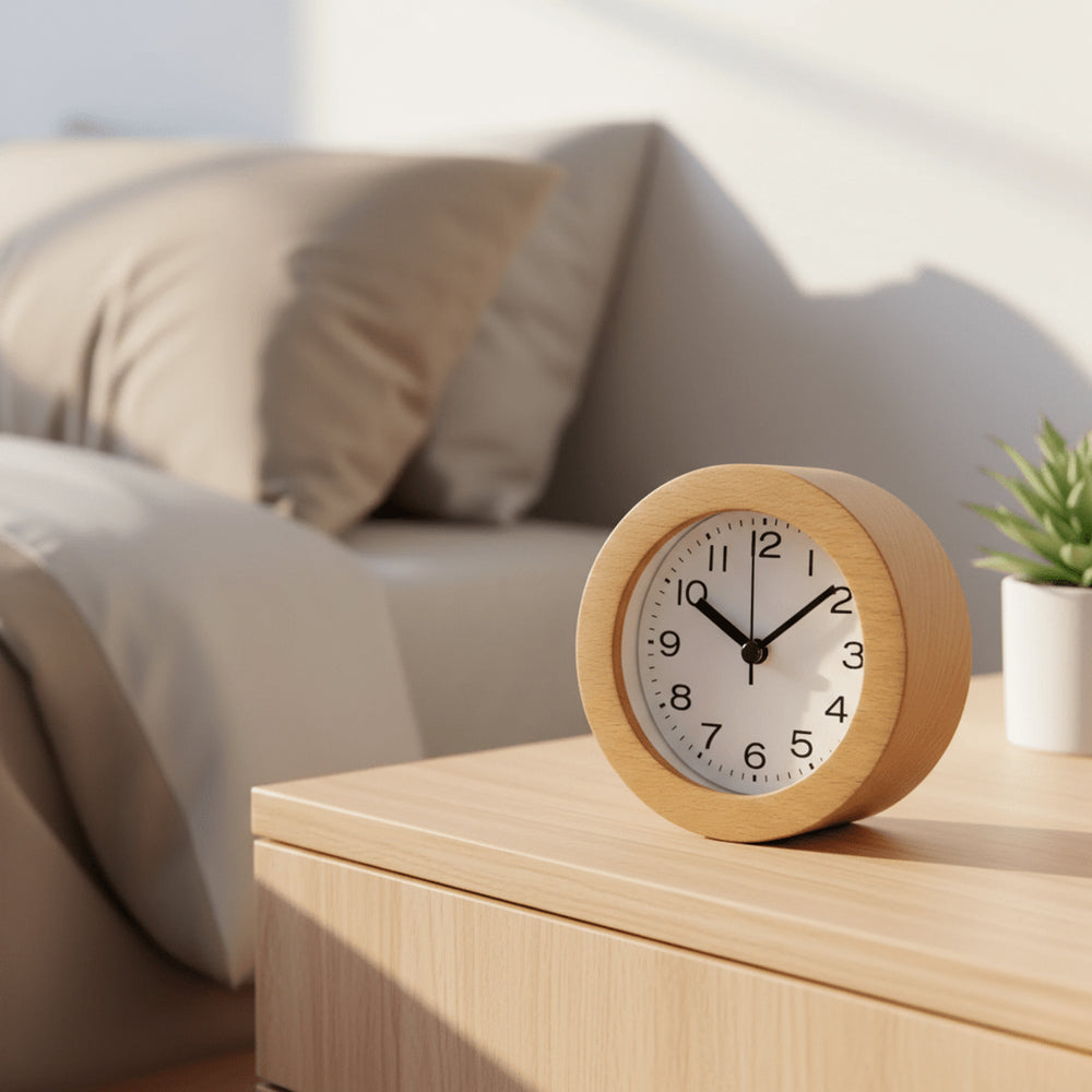 Silent Minimalist Wooden Alarm Clock - Image 2