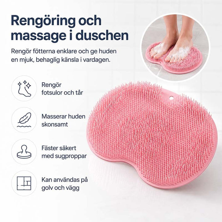 Silicone Shower Scrubber Mat With Non-Slip Suction Cups For Massage - Image 2