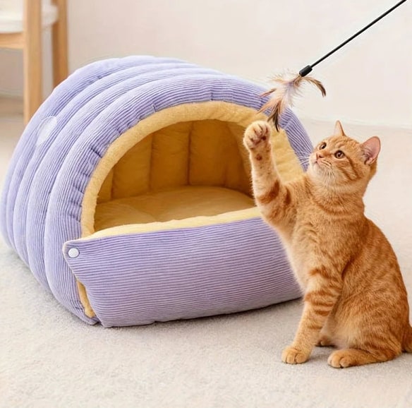 Snugden Enclosed Cat Bed For Warmth And Security - Image 7