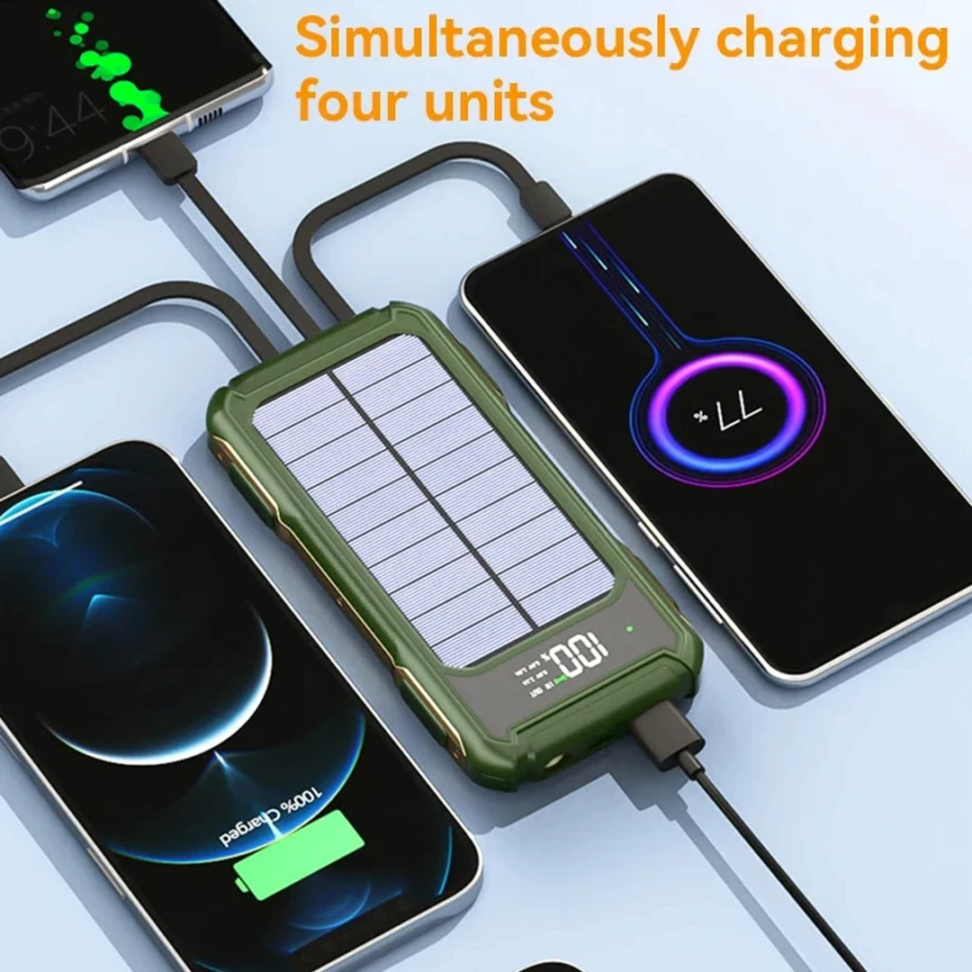 Solar Power Bank With 4-in-1 Cable Digital Display And Emergency LED - Image 9