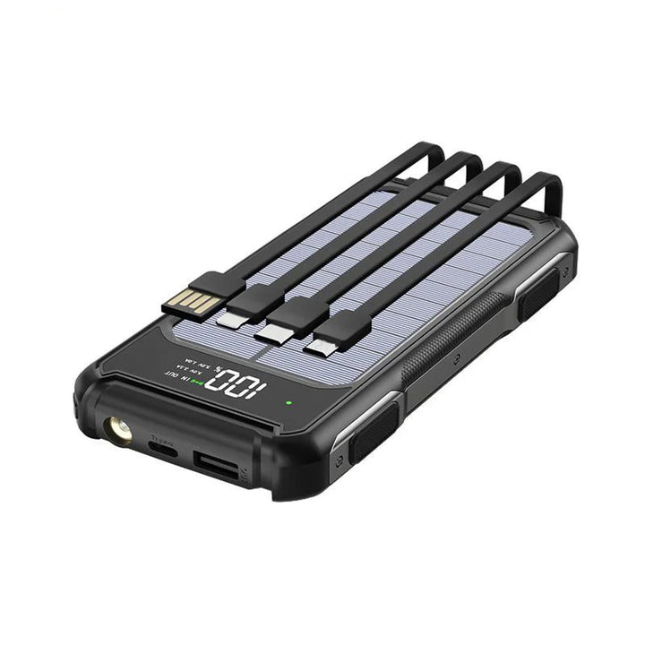 Solar Power Bank With 4-in-1 Cable Digital Display And Emergency LED - Image 8