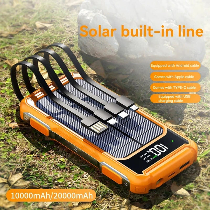 Solar Power Bank With 4-in-1 Cable Digital Display And Emergency LED - Image 2
