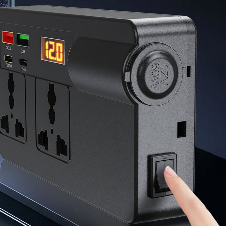 Inverter Portatile per Auto 12V 24V 220V con Display Digitale Adattatore di Alimentazione 200W