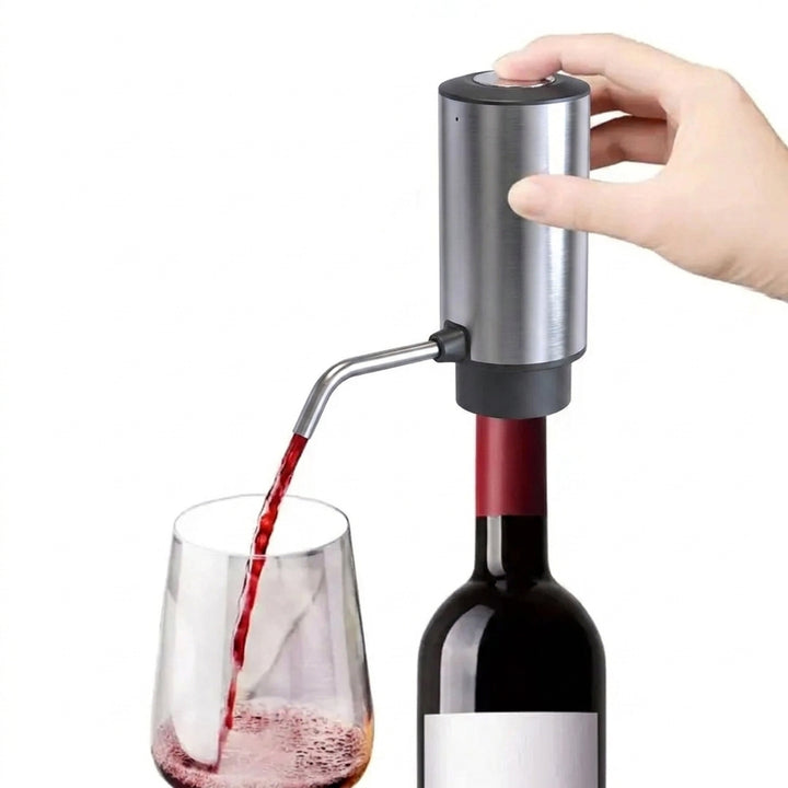 Stainless Steel USB Rechargeable Wine Aerator Pourer With Retractable Tube - Image 4