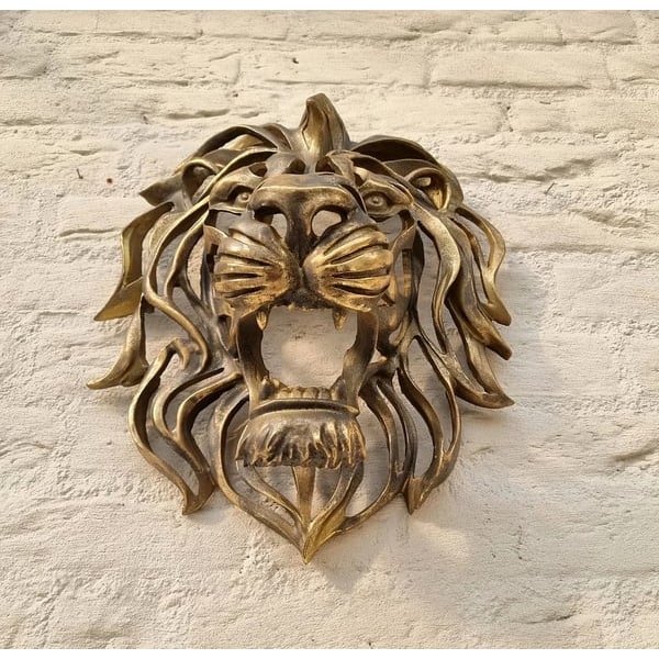 Strong Metal Lion Head Wall Decoration Elegant - Image 3