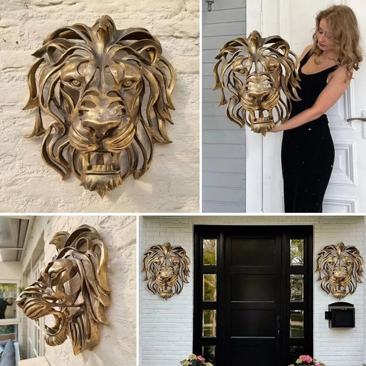 Strong Metal Lion Head Wall Decoration Elegant - Image 7