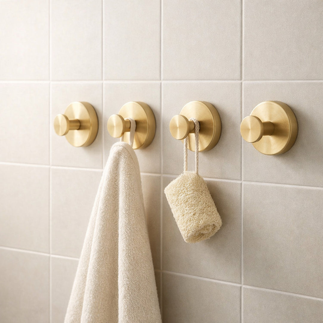 Suction Hooks Stainless Steel No Drill 4 Pack For Bathroom And Kitchen - Image 1