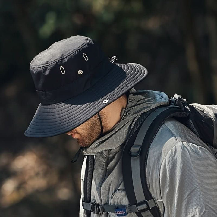 Sun Hat Wide Brim Outdoor Hat Foldable Chin Strap - Image 4