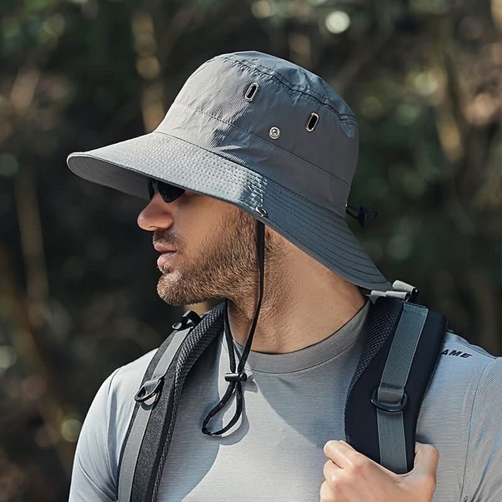 Sun Hat Wide Brim Outdoor Hat Foldable Chin Strap - Image 5