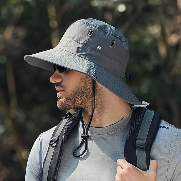 Sun Hat Wide Brim Outdoor Hat Foldable Chin Strap - Image 5
