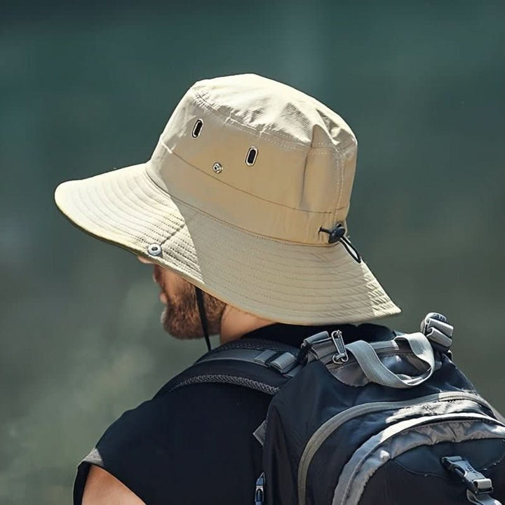 Sun Hat Wide Brim Outdoor Hat Foldable Chin Strap - Image 6
