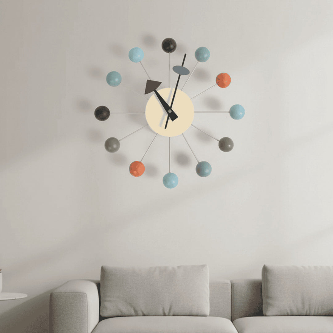 Sunburst Wall Clock Decorative Metal With Silent Movement - Image 1