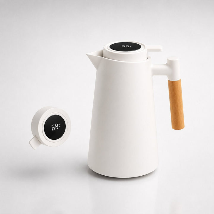 Thermal Coffee Carafe With Temperature Display 1 Liter Drip-Free Pouring - Image 2