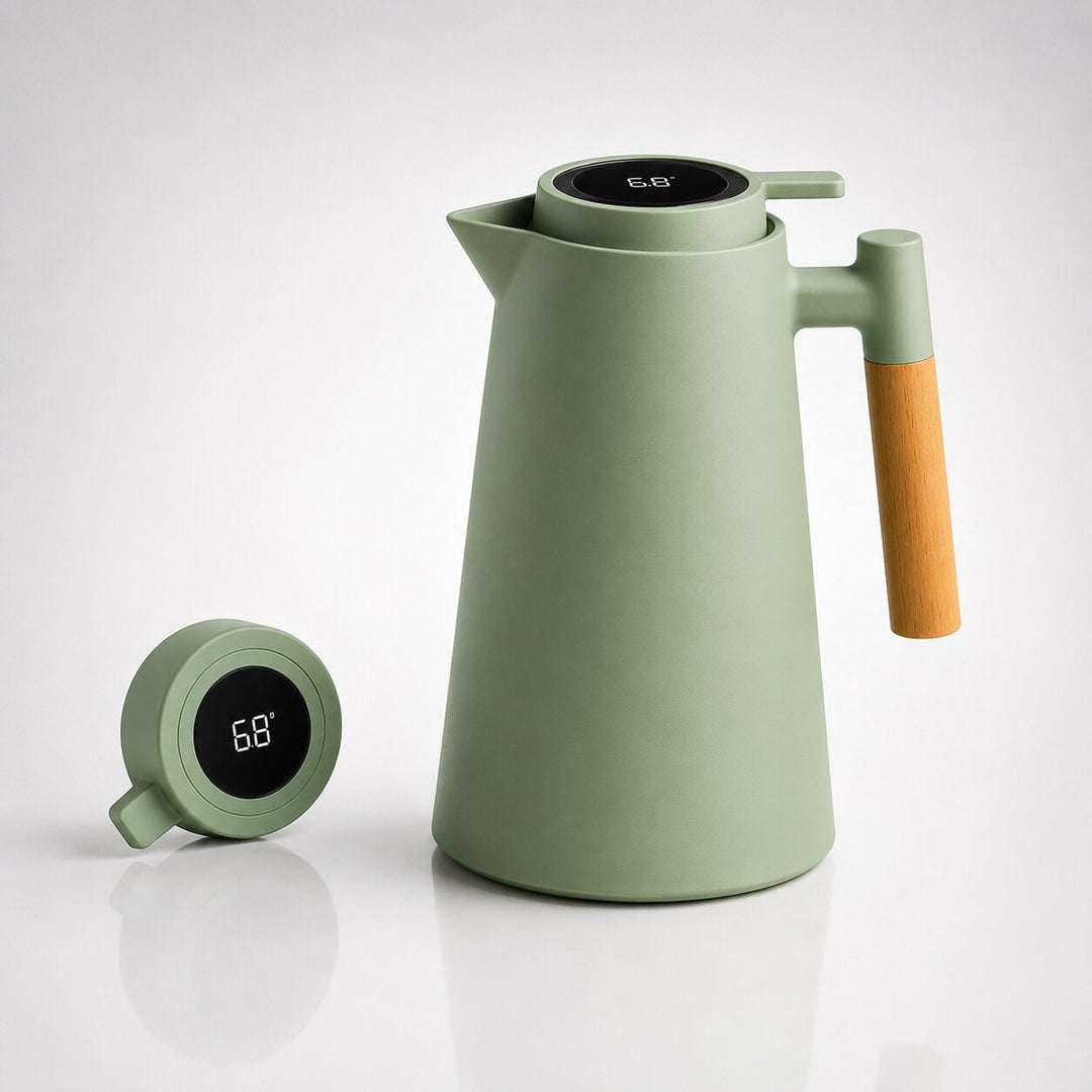 Thermal Coffee Carafe With Temperature Display 1 Liter Drip-Free Pouring - Image 5