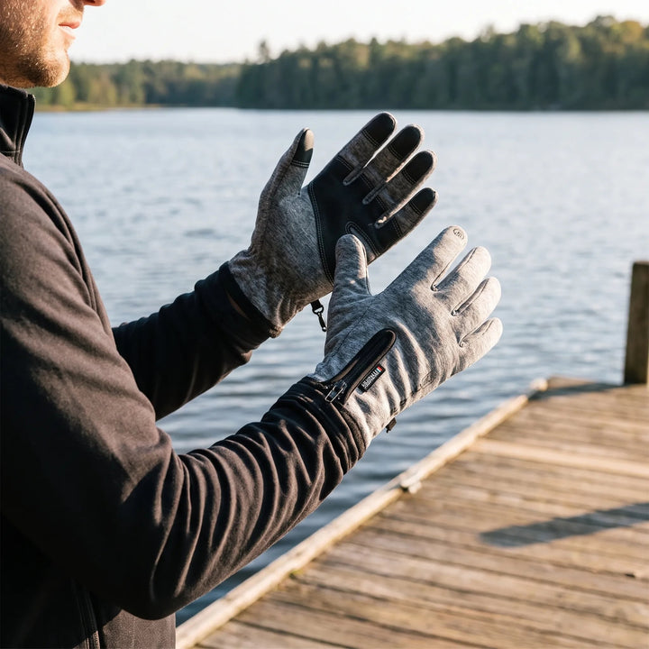 Thermal Fishing Gloves With Water-Resistant Construction Fleece Lining And Touchscreen Fingertips - Image 5