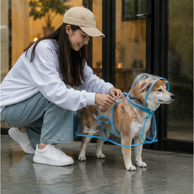 Transparent Hooded Pet Raincoat Waterproof Dog Raincoat For Rainy Walks - Image 13
