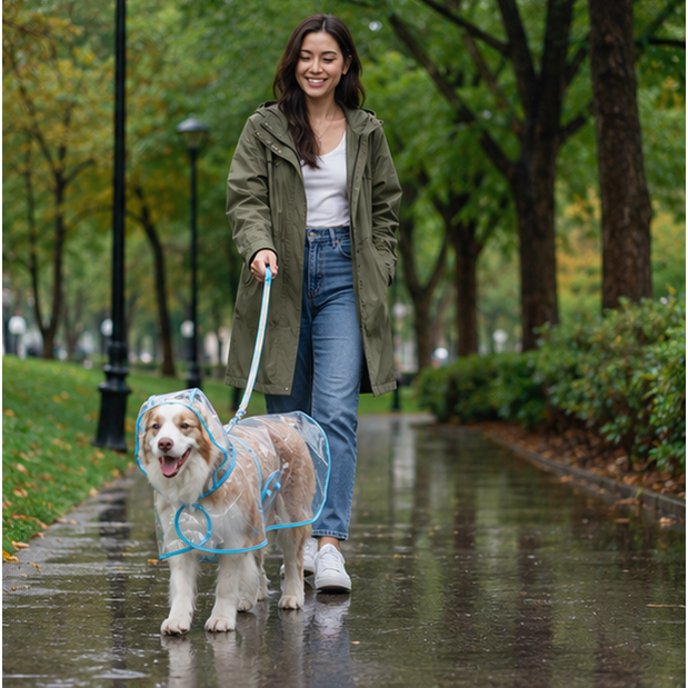 Transparent Hooded Pet Raincoat Waterproof Dog Raincoat For Rainy Walks - Image 7