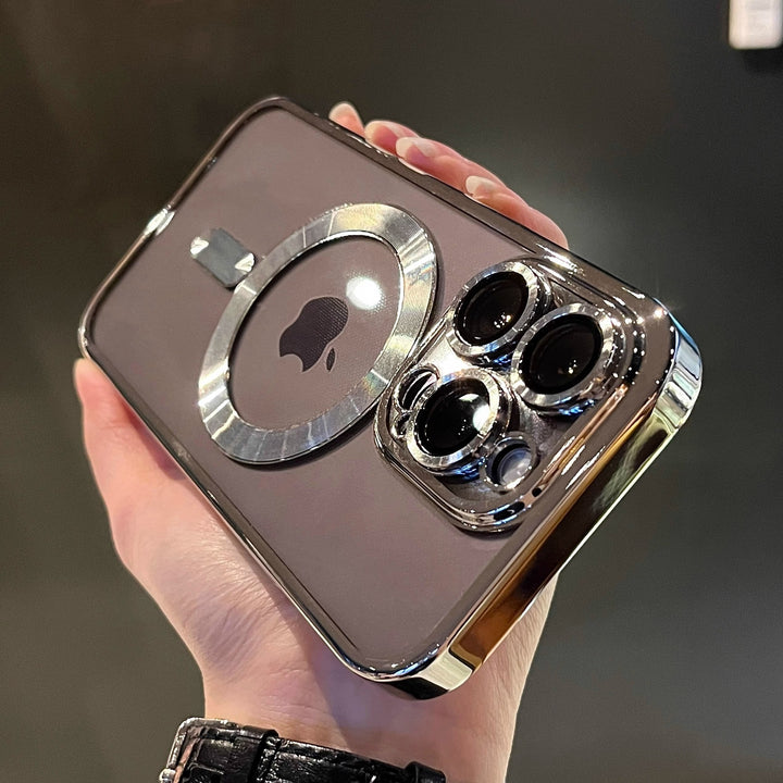 Transparent iPhone Case Magnetic With Electroplated Metal Bumper - Image 11