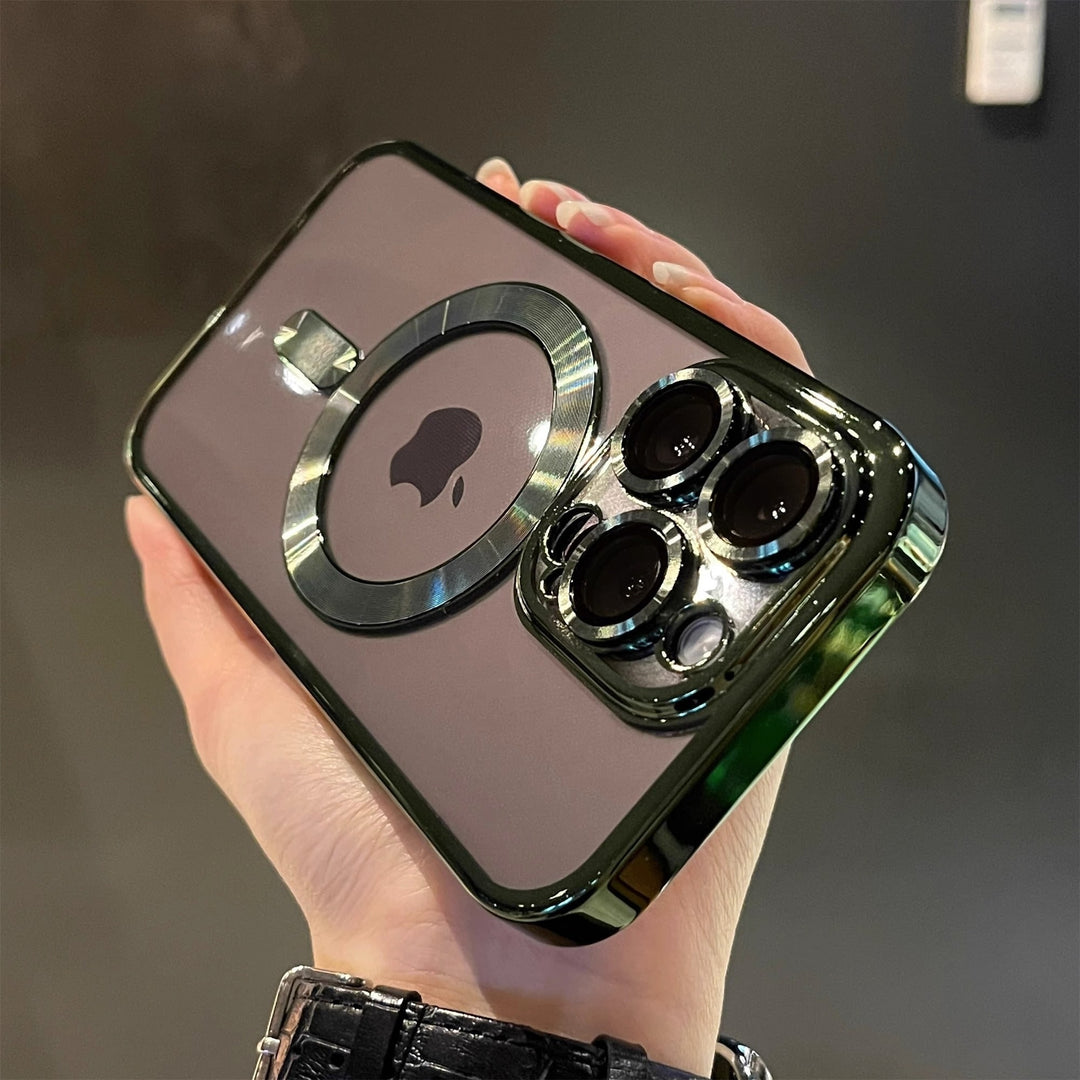 Transparent iPhone Case Magnetic With Electroplated Metal Bumper - Image 13