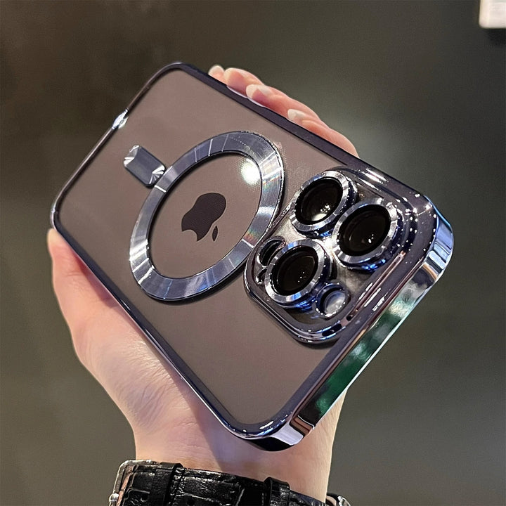 Transparent iPhone Case Magnetic With Electroplated Metal Bumper - Image 14