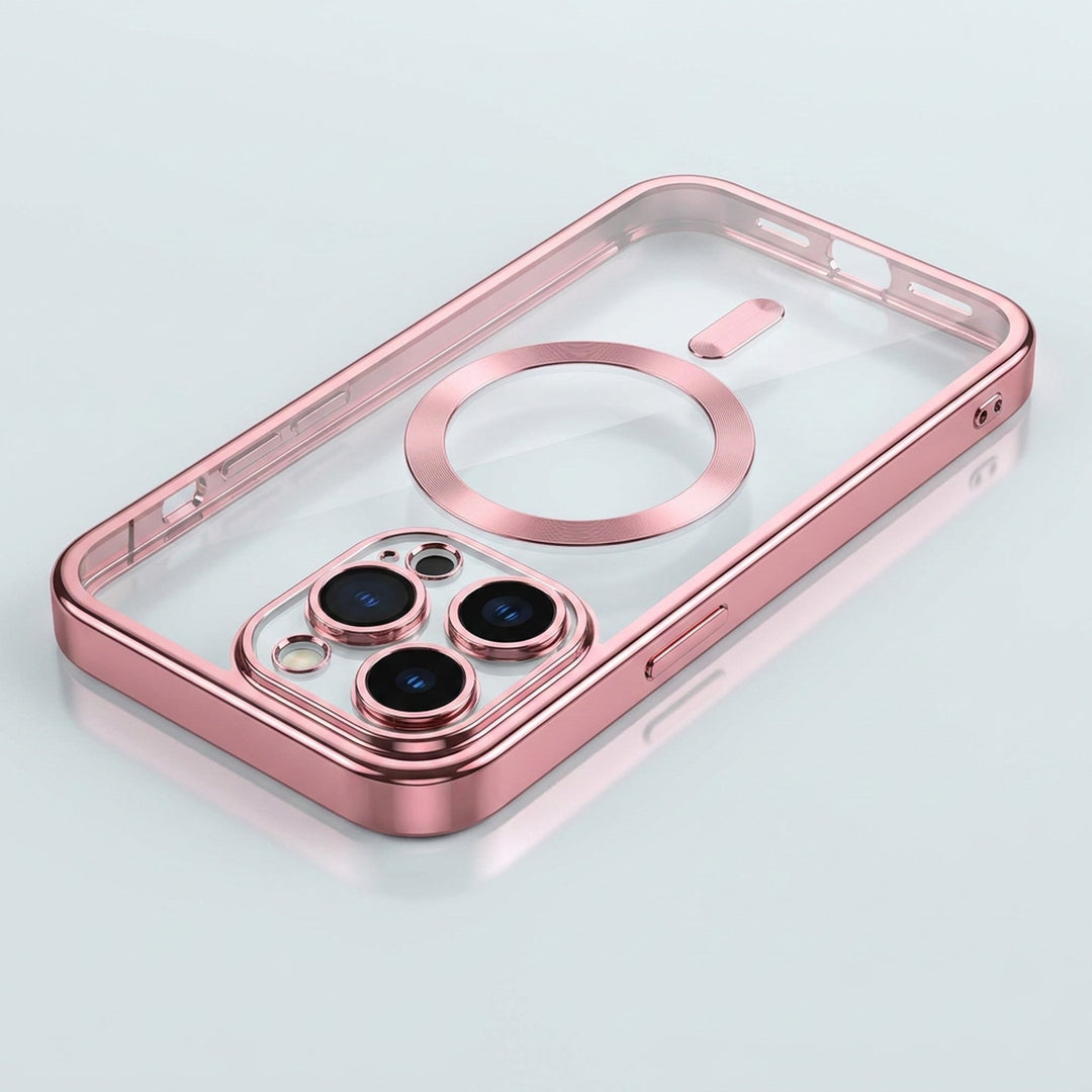 Transparent iPhone Case Magnetic With Electroplated Metal Bumper - Image 4