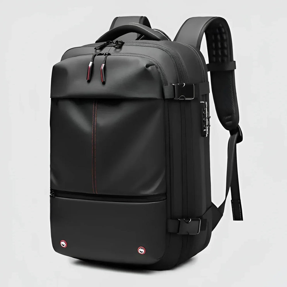 Travel Backpack with Streamlined Pu Design and Compression - Image 1