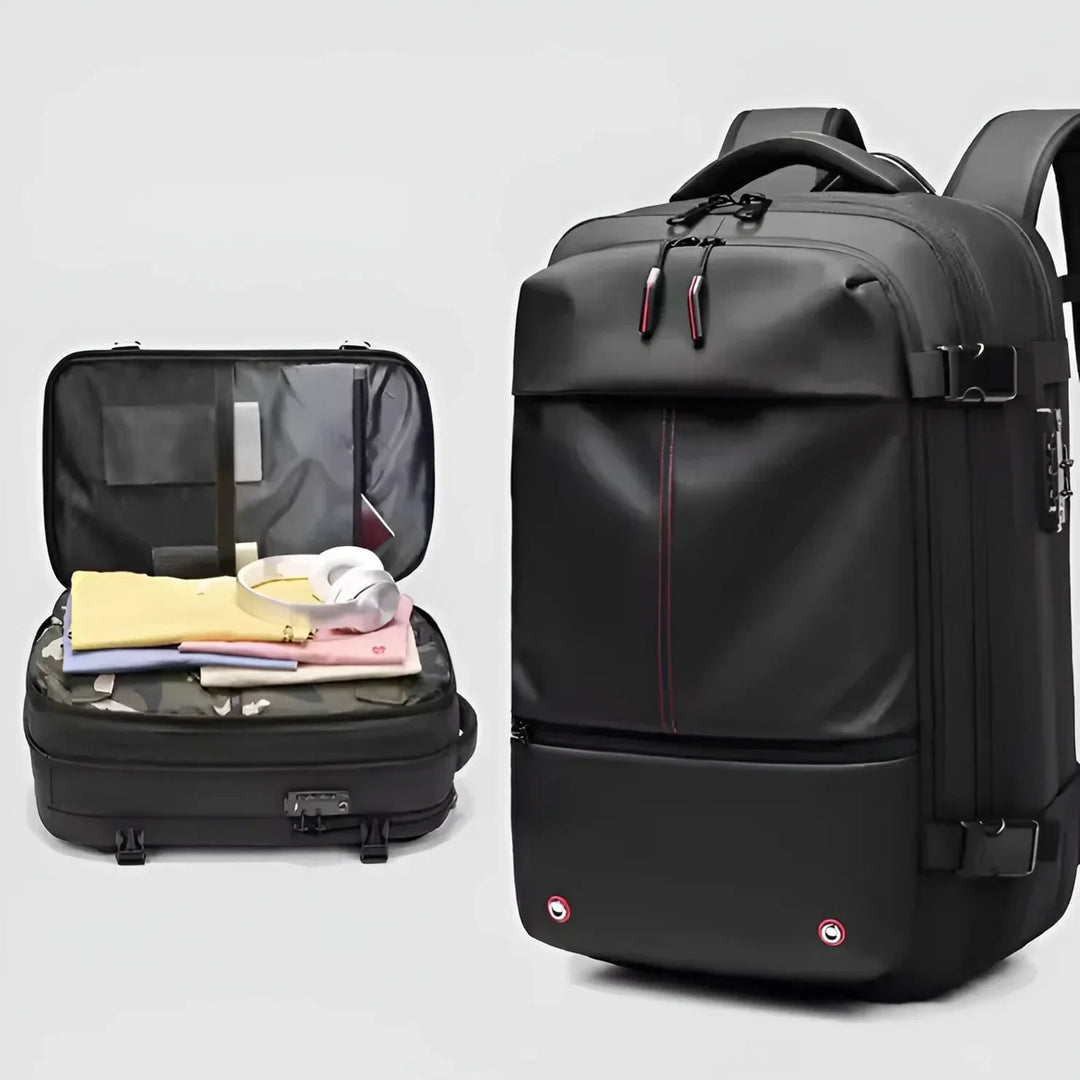 Travel Backpack with Streamlined Pu Design and Compression - Image 3