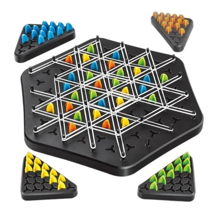 Triangle Strategy Board Game Build Triangles By Placing Lines Over Pegs - Image 1