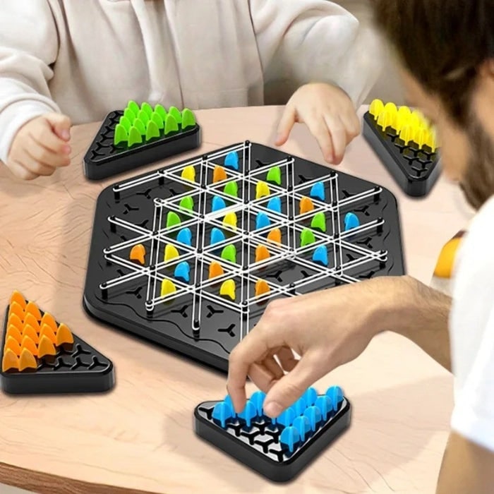 Triangle Strategy Board Game Build Triangles By Placing Lines Over Pegs - Image 3