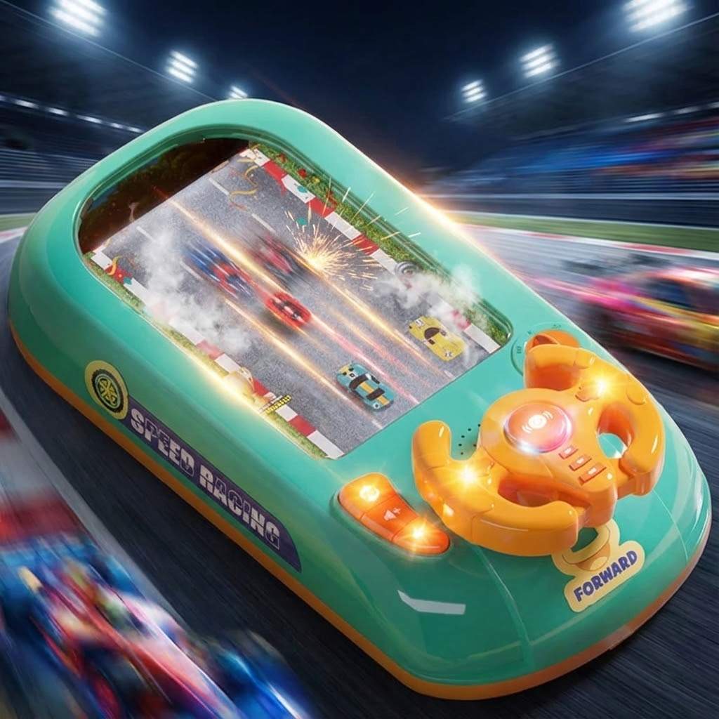 Interactive Steering Wheel Toy with 200 Challenges – Screen-Free Racing Game for Kids