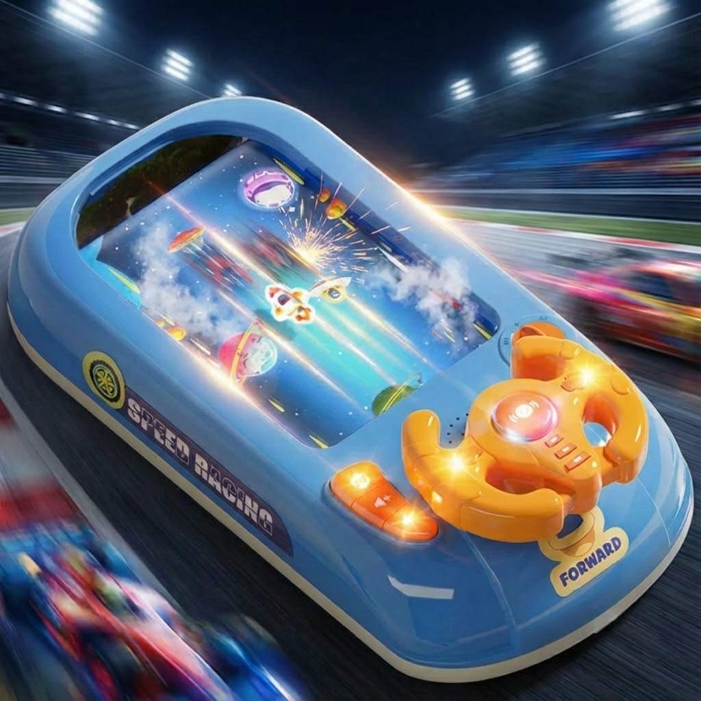 Interactive Steering Wheel Toy with 200 Challenges – Screen-Free Racing Game for Kids