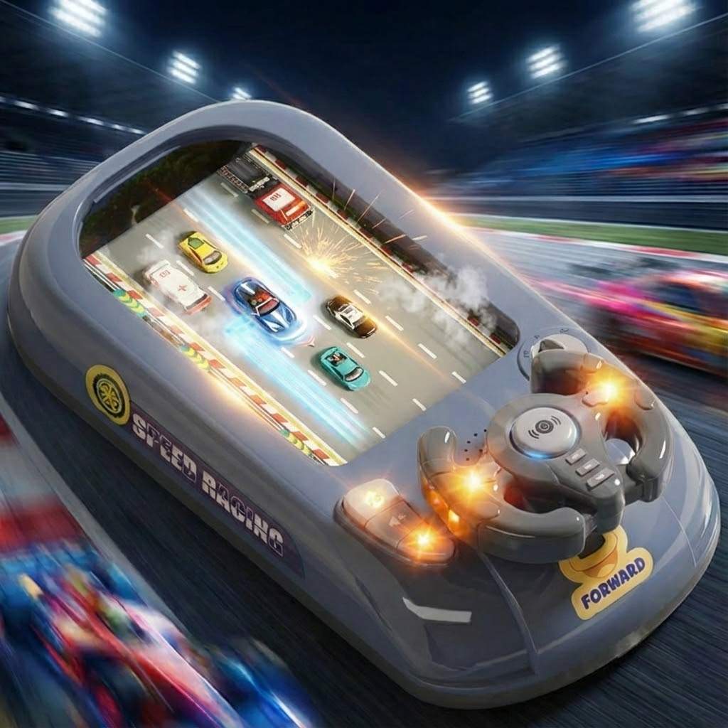 Interactive Steering Wheel Toy with 200 Challenges – Screen-Free Racing Game for Kids